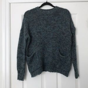 MULTI COLORED BLUE SWEATER